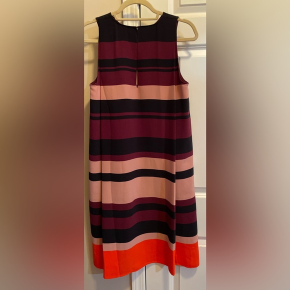 Ann Taylor multicolor sleeveless striped swing dress. - Picture 2 of 6